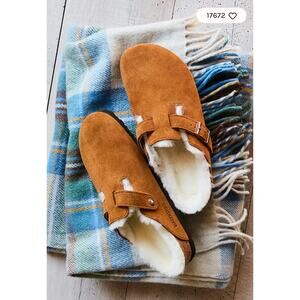 Birkenstock Boston Shearling Clogs in Mink